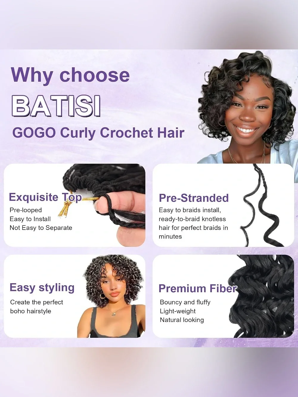 Gogo Curl Crochet Hair 10 Inch 8 Packs